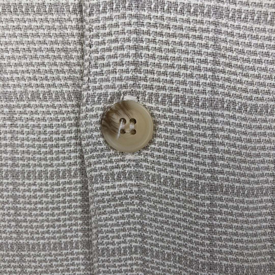 DIRECTION MEN Open Collar Short Sleeve Check Shirt, Made in USA, Boxy Shirt, Men's XL Equivalent unclear unbleached Vintage Second Hand