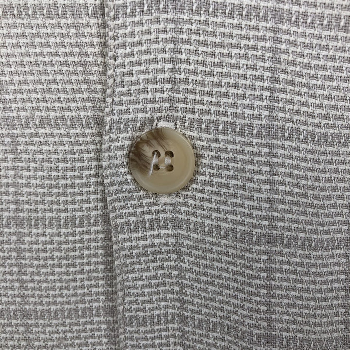 DIRECTION MEN Open Collar Short Sleeve Check Shirt, Made in USA, Boxy Shirt, Men's XL Equivalent unclear unbleached Vintage Second Hand