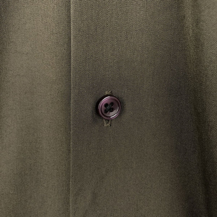 Perry Ellis short-sleeved open-collar rayon shirt, boxy fit, men's size L (approx.) Rayon Charcoal Vintage Second Hand