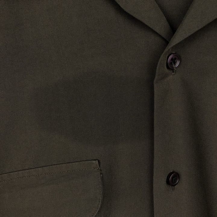 Perry Ellis short-sleeved open-collar rayon shirt, boxy fit, men's size L (approx.) Rayon Charcoal Vintage Second Hand