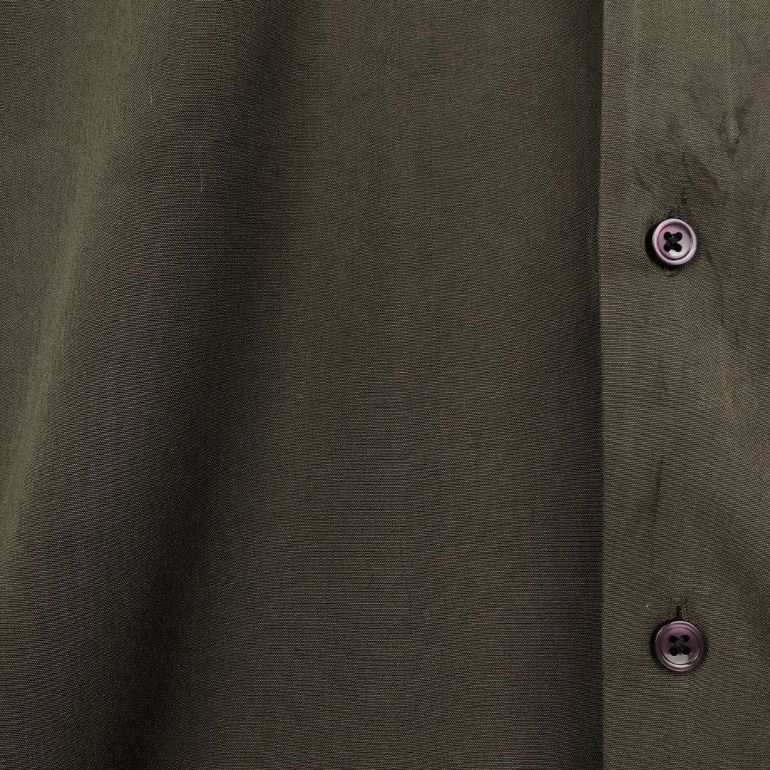 Perry Ellis short-sleeved open-collar rayon shirt, boxy fit, men's size L (approx.) Rayon Charcoal Vintage Second Hand