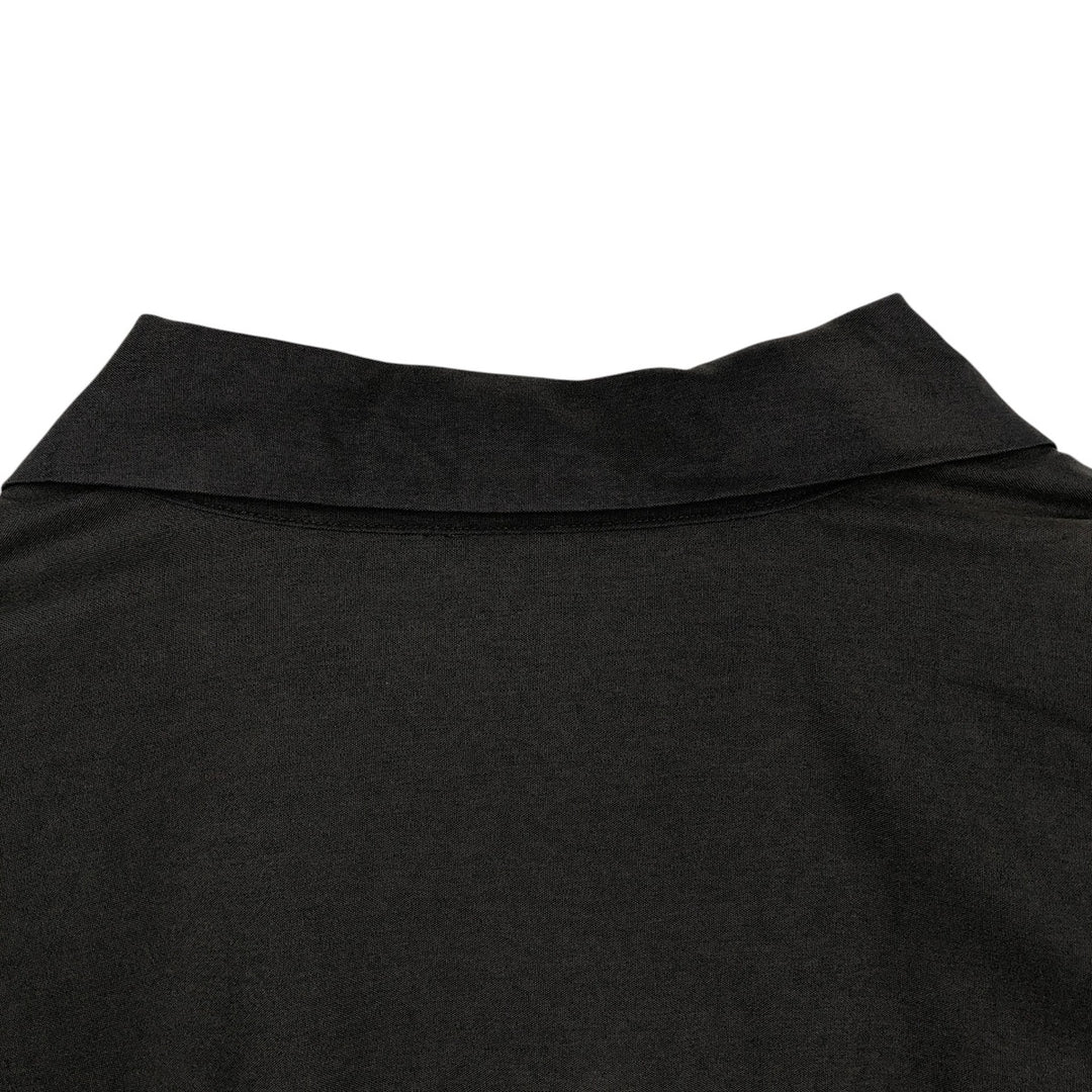 Perry Ellis short-sleeved open-collar rayon shirt, boxy fit, men's size L (approx.) Rayon Charcoal Vintage Second Hand