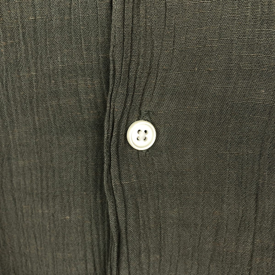 Perry Ellis short-sleeved open-collar rayon shirt, boxy fit, men's size L (approx.) Rayon Khaki type Vintage Second Hand