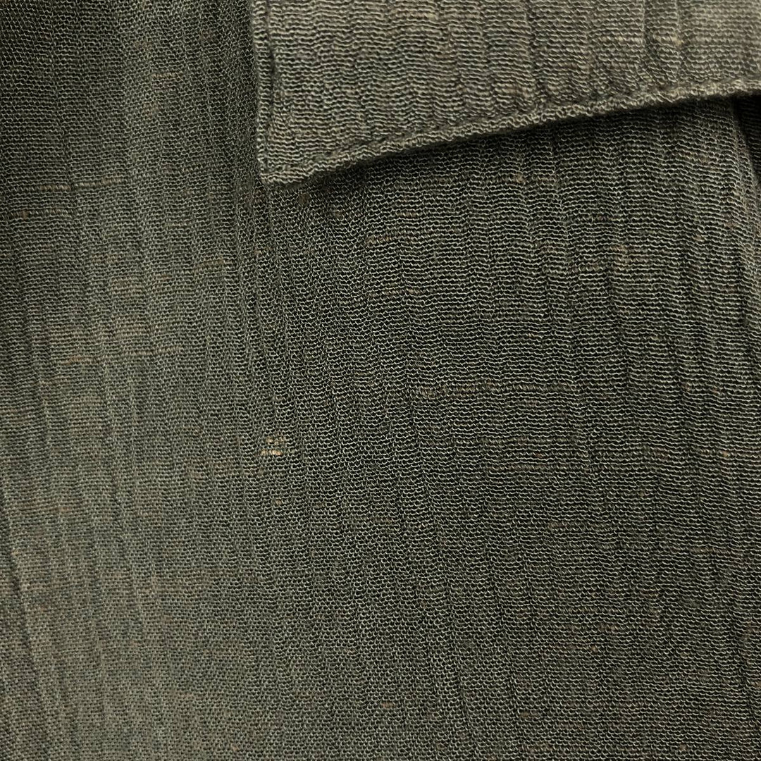 Perry Ellis short-sleeved open-collar rayon shirt, boxy fit, men's size L (approx.) Rayon Khaki type Vintage Second Hand