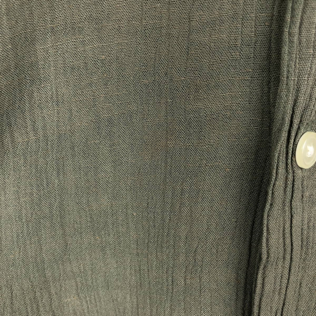Perry Ellis short-sleeved open-collar rayon shirt, boxy fit, men's size L (approx.) Rayon Khaki type Vintage Second Hand