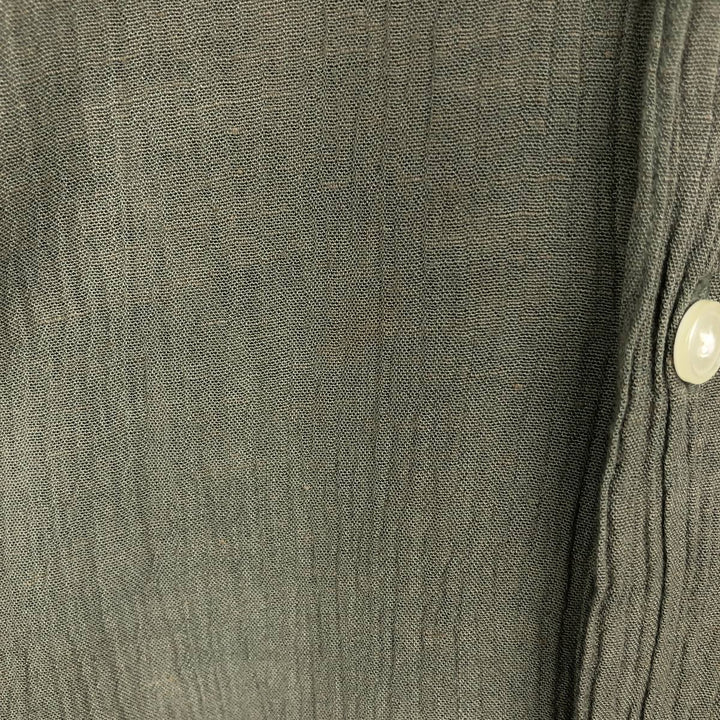 Perry Ellis short-sleeved open-collar rayon shirt, boxy fit, men's size L (approx.) Rayon Khaki type Vintage Second Hand