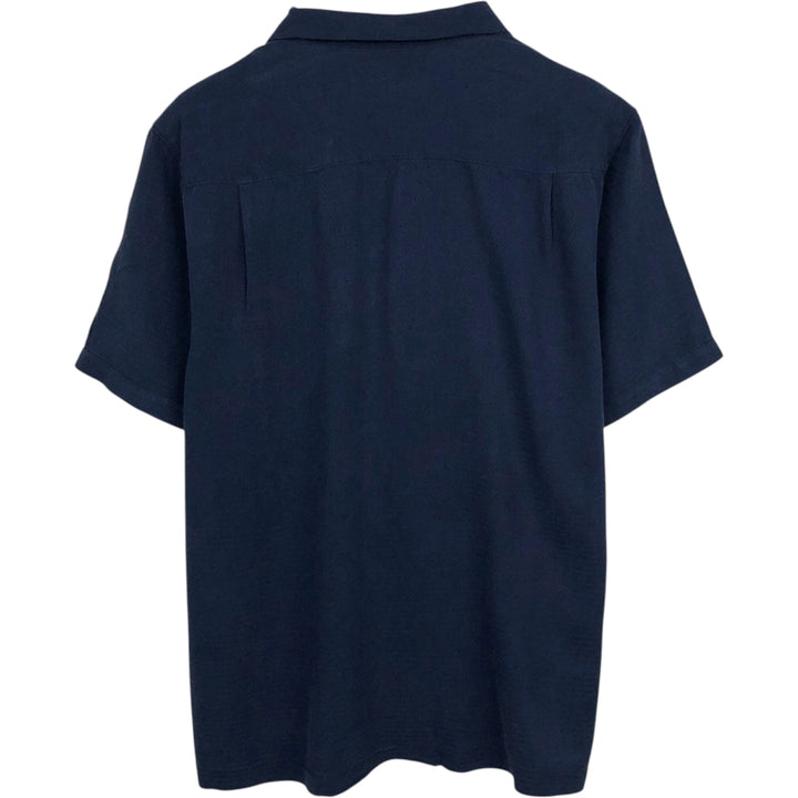 Tommy Bahama all-over print short-sleeved open-collar silk box shirt, men's size L silk navy blue type Vintage Second Hand