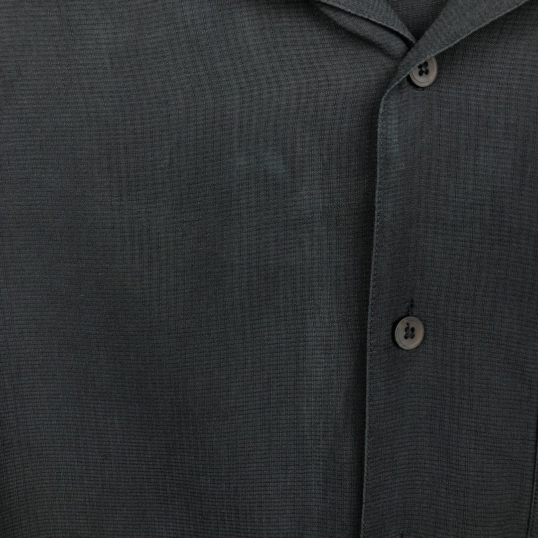 Perry Ellis PERRY ELLIS Short Sleeve Open Collar Silk Shirt Box Shirt Men's M silk black type Vintage Second Hand