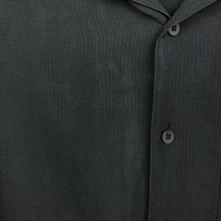 Perry Ellis PERRY ELLIS Short Sleeve Open Collar Silk Shirt Box Shirt Men's M silk black type Vintage Second Hand