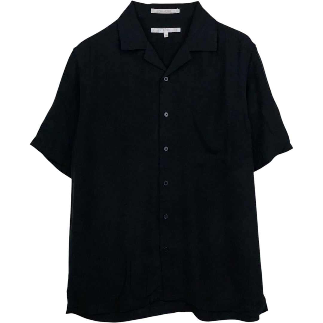 Perry Ellis PERRY ELLIS Short Sleeve Open Collar Silk Shirt Box Shirt Men's M silk black type Vintage Second Hand