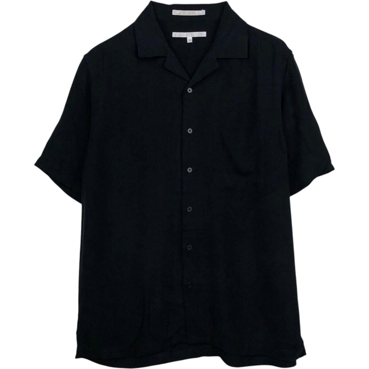 Perry Ellis PERRY ELLIS Short Sleeve Open Collar Silk Shirt Box Shirt Men's M silk black type Vintage Second Hand