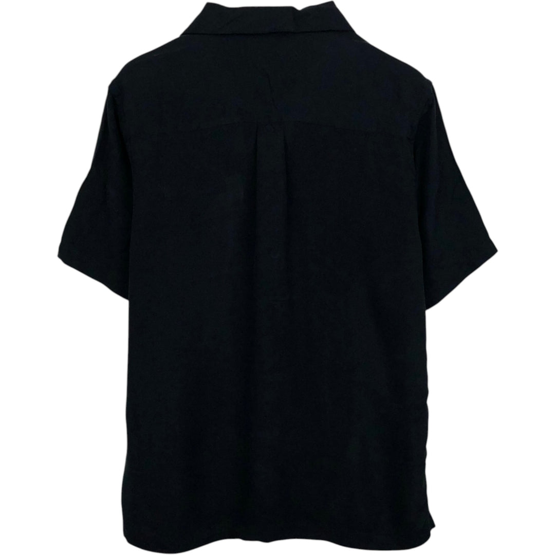 Perry Ellis PERRY ELLIS Short Sleeve Open Collar Silk Shirt Box Shirt Men's M silk black type Vintage Second Hand