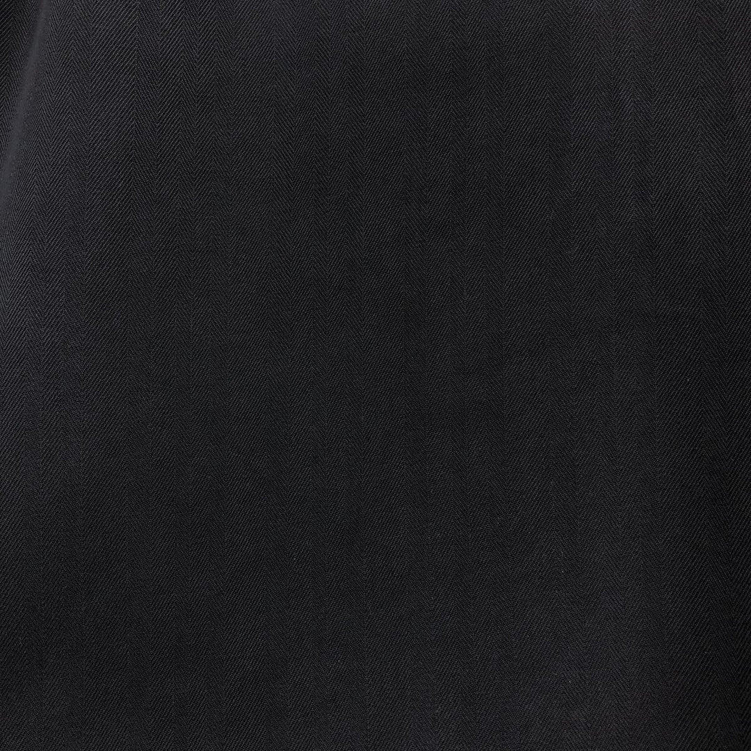 Tommy Bahama herringbone short-sleeved open-collar silk shirt, boxy fit, men's size M. silk black type Vintage Second Hand