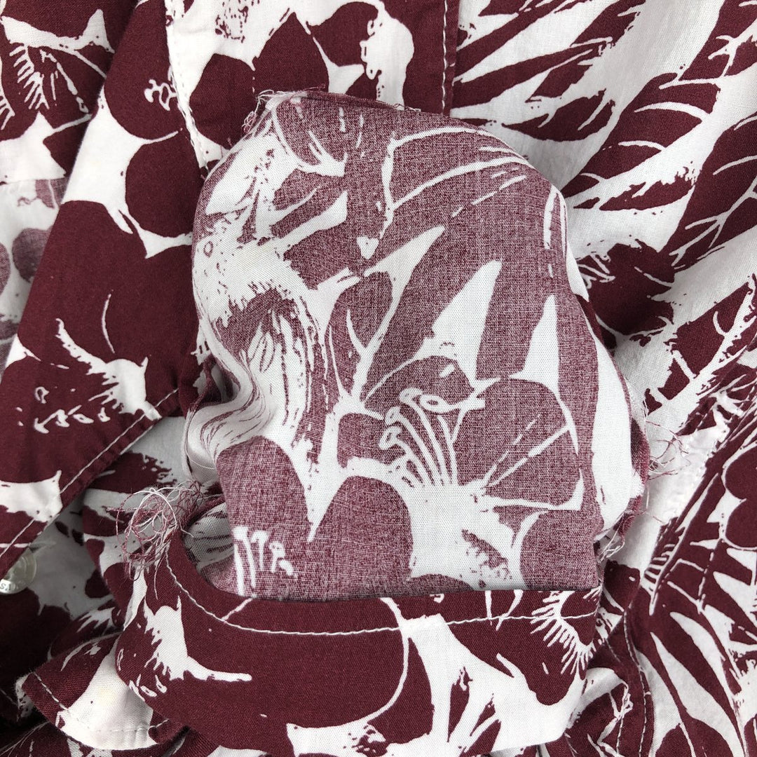 Levi's RELAXED All-over Botanical Pattern Open Collar Hawaiian Aloha Shirt Box Shirt Men's XL equivalent unclear burgundy type Vintage Second Hand