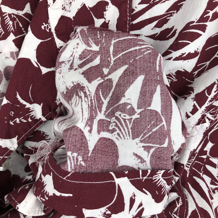 Levi's RELAXED All-over Botanical Pattern Open Collar Hawaiian Aloha Shirt Box Shirt Men's XL equivalent unclear burgundy type Vintage Second Hand