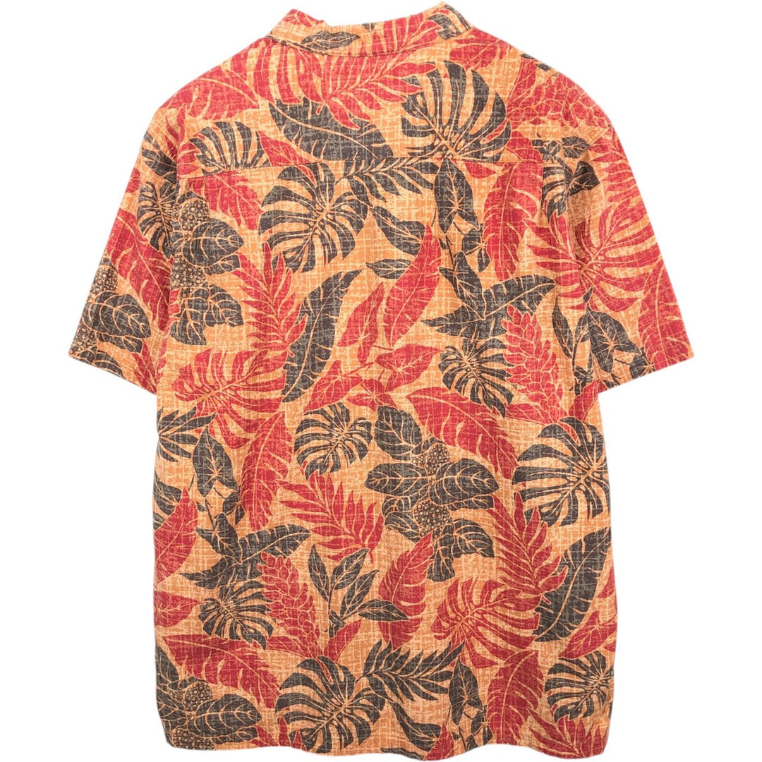 2000'S Columbia all-over botanical pattern Hawaiian Aloha shirt, boxy style, men's size XL equivalent. cotton orange type Vintage Second Hand