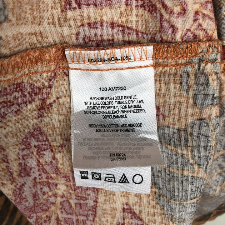2000'S Columbia all-over botanical pattern Hawaiian Aloha shirt, boxy style, men's size XL equivalent. cotton orange type Vintage Second Hand