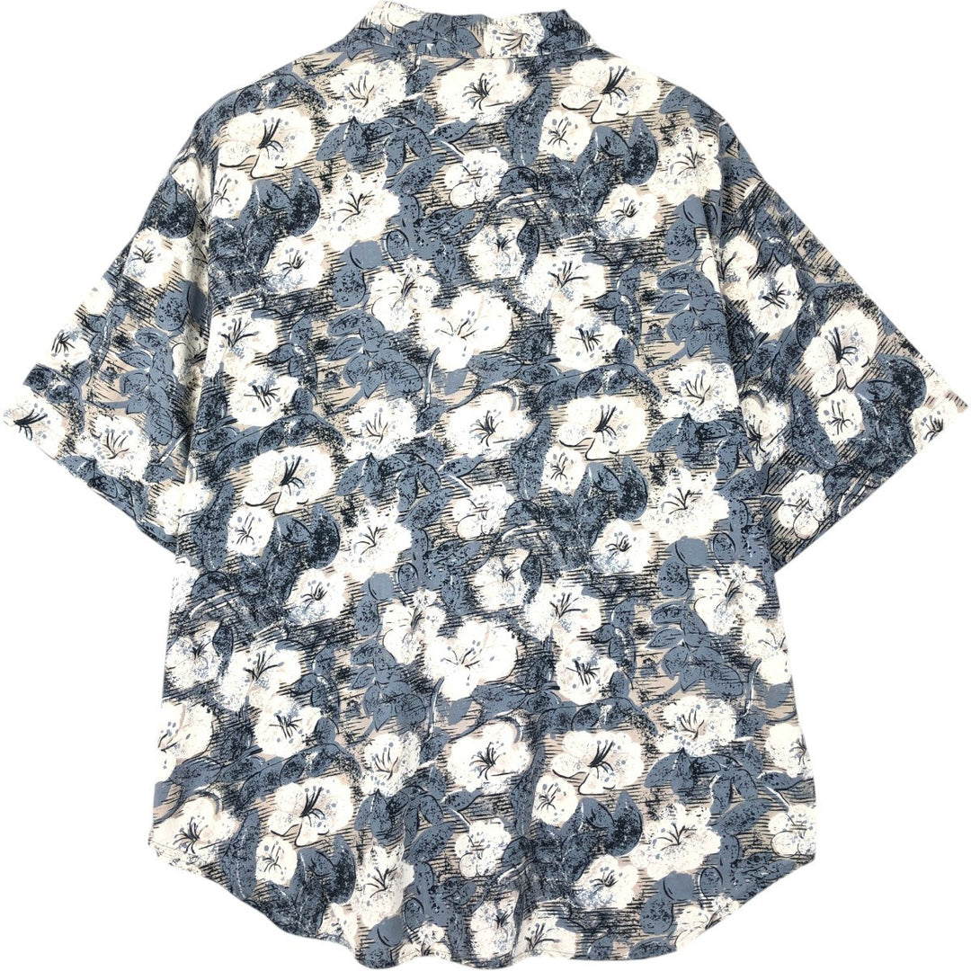 Mossimo All-over Hibiscus Pattern Hawaiian Aloha Shirt, Men's Size L (approx.) unclear navy blue type Vintage Second Hand