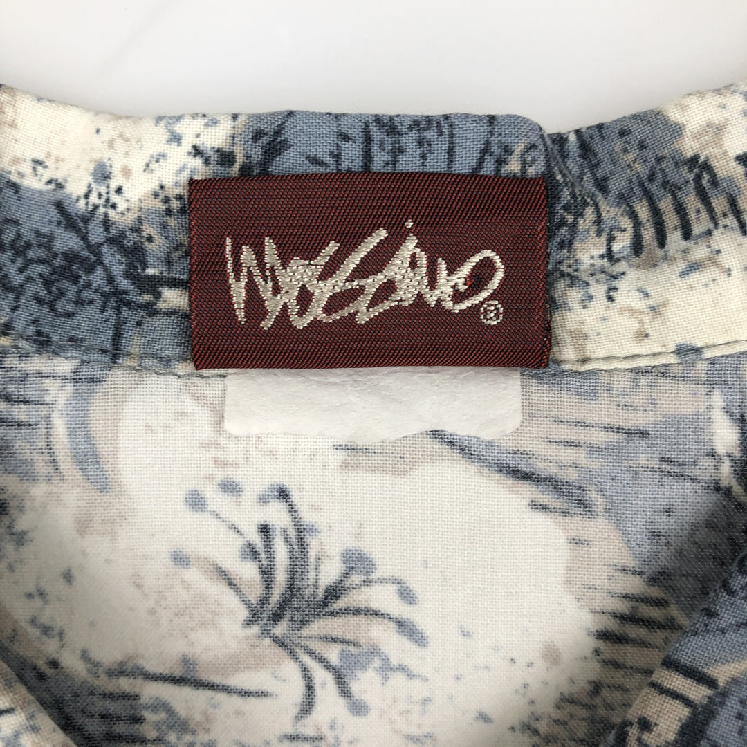 Mossimo All-over Hibiscus Pattern Hawaiian Aloha Shirt, Men's Size L (approx.) unclear navy blue type Vintage Second Hand