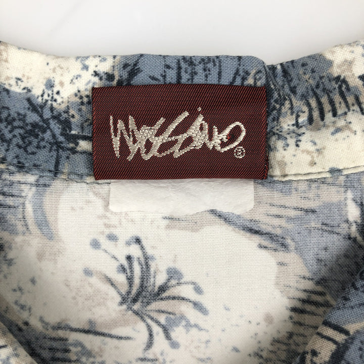 Mossimo All-over Hibiscus Pattern Hawaiian Aloha Shirt, Men's Size L (approx.) unclear navy blue type Vintage Second Hand