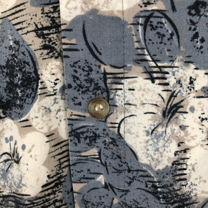 Mossimo All-over Hibiscus Pattern Hawaiian Aloha Shirt, Men's Size L (approx.) unclear navy blue type Vintage Second Hand