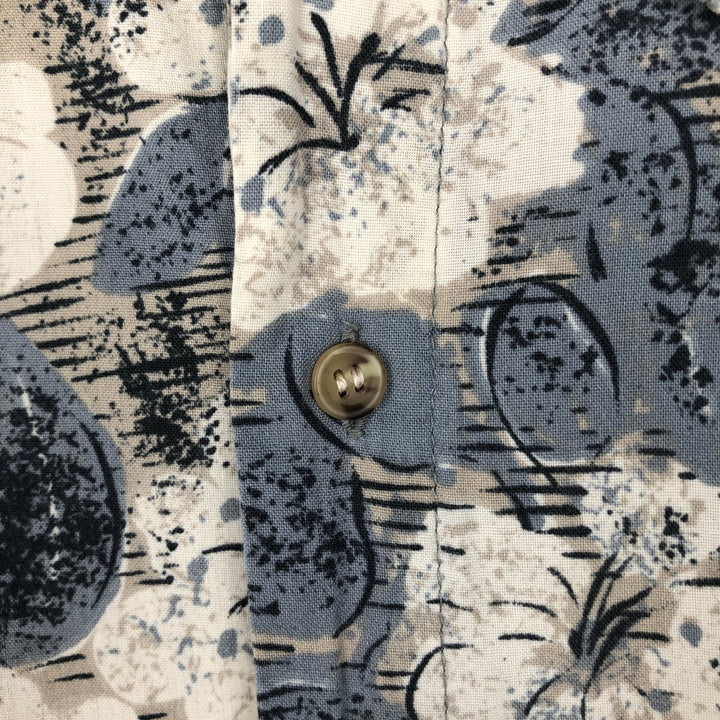 Mossimo All-over Hibiscus Pattern Hawaiian Aloha Shirt, Men's Size L (approx.) unclear navy blue type Vintage Second Hand