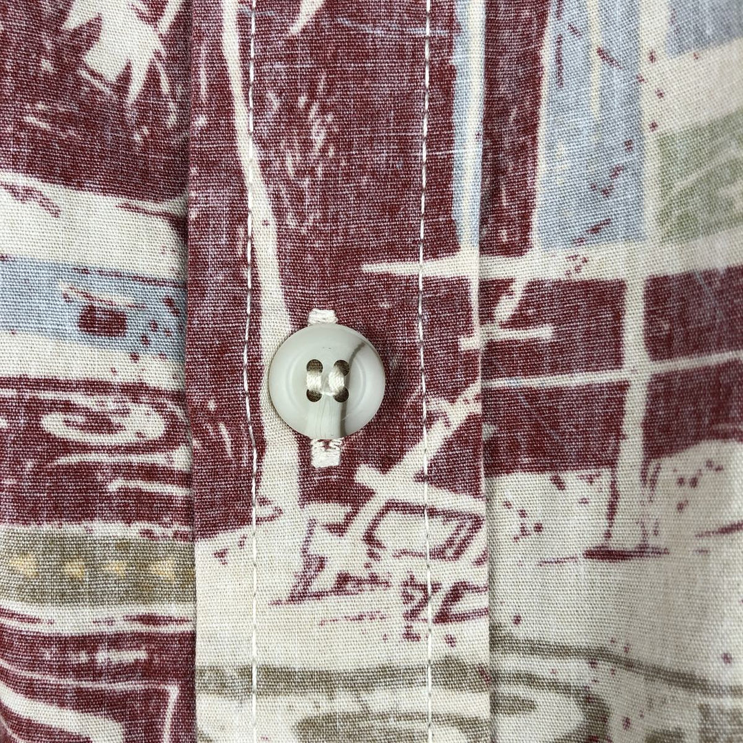 Cooke Street all-over print Hawaiian Aloha shirt, boxy shirt, made in Hawaii, men's size XXL equivalent, vintage. cotton red type Vintage Second Hand