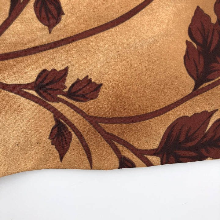 HAWAIIAN PALM All-over Floral and Japanese Pattern Open Collar Hawaiian Aloha Shirt Box Shirt Men's Size L polyester red type reddish brown Vintage Second Hand
