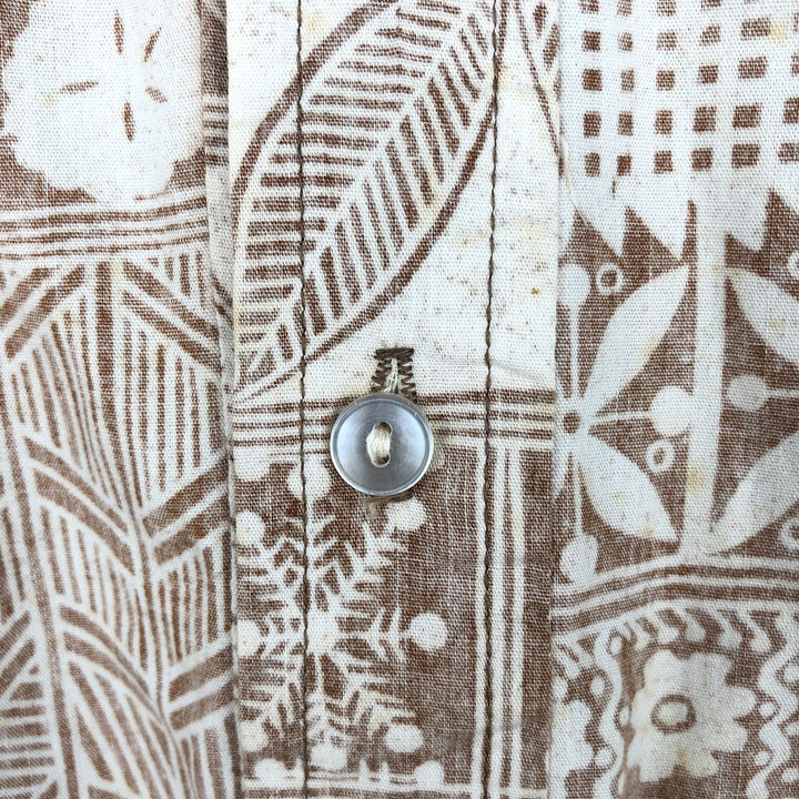 Sears all-over print Hawaiian Aloha shirt, boxy style, men's size S. unclear Beige type Vintage Second Hand
