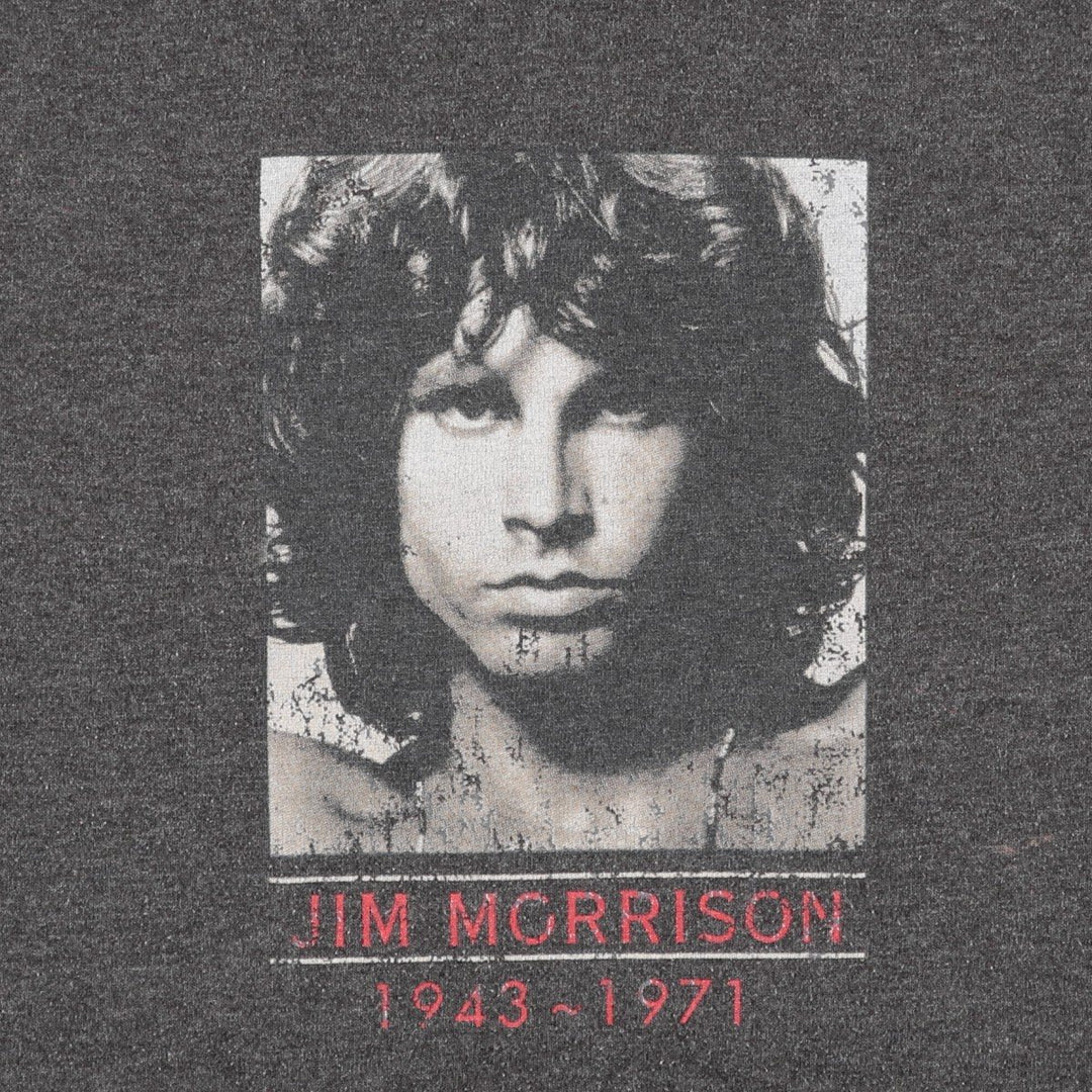 2000'S ALSTYLE JIM MORRISON Ringer T-shirt, Men's Size S (approx.) cotton Charcoal Vintage Second Hand