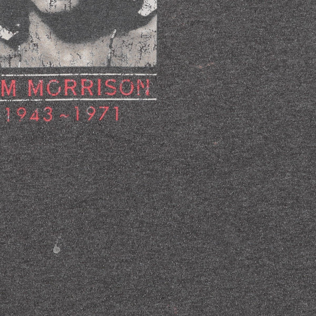 2000'S ALSTYLE JIM MORRISON Ringer T-shirt, Men's Size S (approx.) cotton Charcoal Vintage Second Hand
