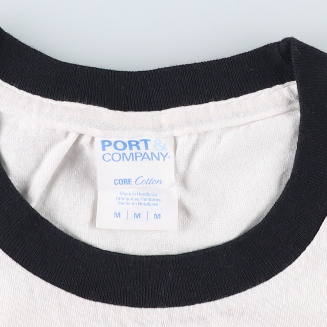 PORT AND COMPANY Napoleon Dynamite Movie Ringer T-Shirt (Men's Size M) cotton white type Vintage Second Hand