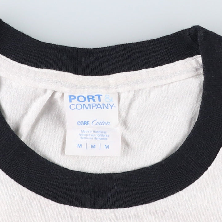 PORT AND COMPANY Napoleon Dynamite Movie Ringer T-Shirt (Men's Size M) cotton white type Vintage Second Hand