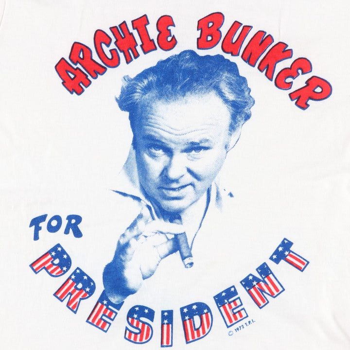 70'S Varsity House Archie Bunker's Extraordinary Family Movie Ringer T-Shirt Men's Size M (Equivalent) Vintage cotton white type Vintage Second Hand