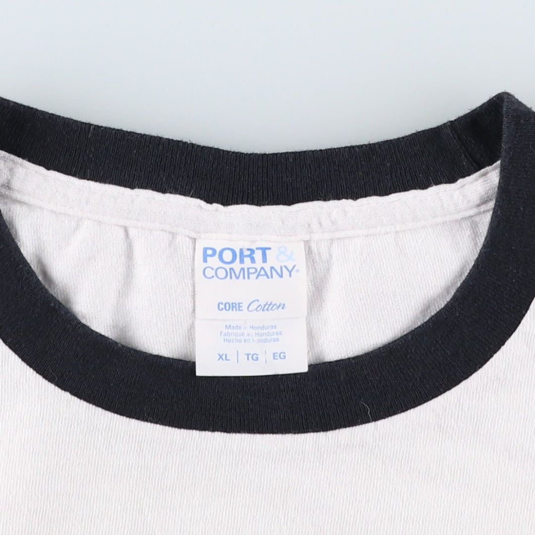 PORT AND COMPANY Napoleon Dynamite Movie Ringer T-Shirt (Men's XL equivalent) cotton white type Vintage Second Hand
