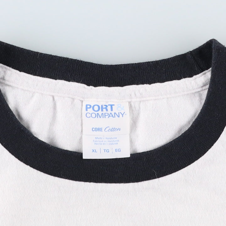 PORT AND COMPANY Napoleon Dynamite Movie Ringer T-Shirt (Men's XL equivalent) cotton white type Vintage Second Hand