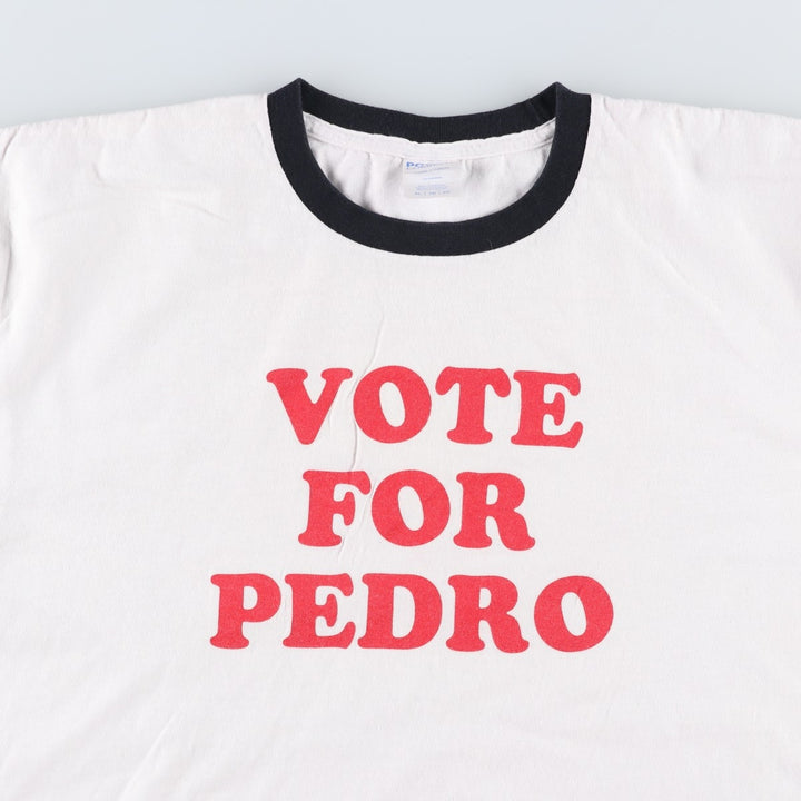 PORT AND COMPANY Napoleon Dynamite Movie Ringer T-Shirt (Men's XL equivalent) cotton white type Vintage Second Hand