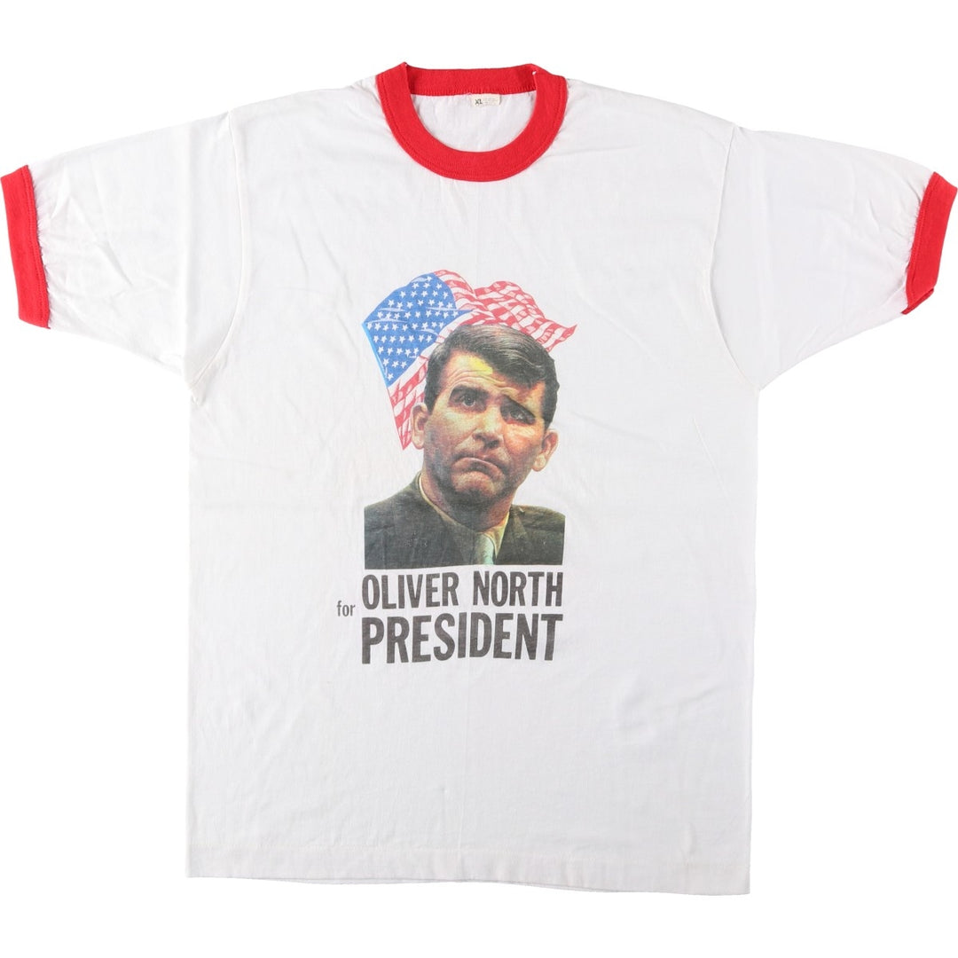 OLIVER NORTH Ringer T-Shirt, Made in USA, Men's XL (approx.), Vintage. cotton white type Vintage Second Hand