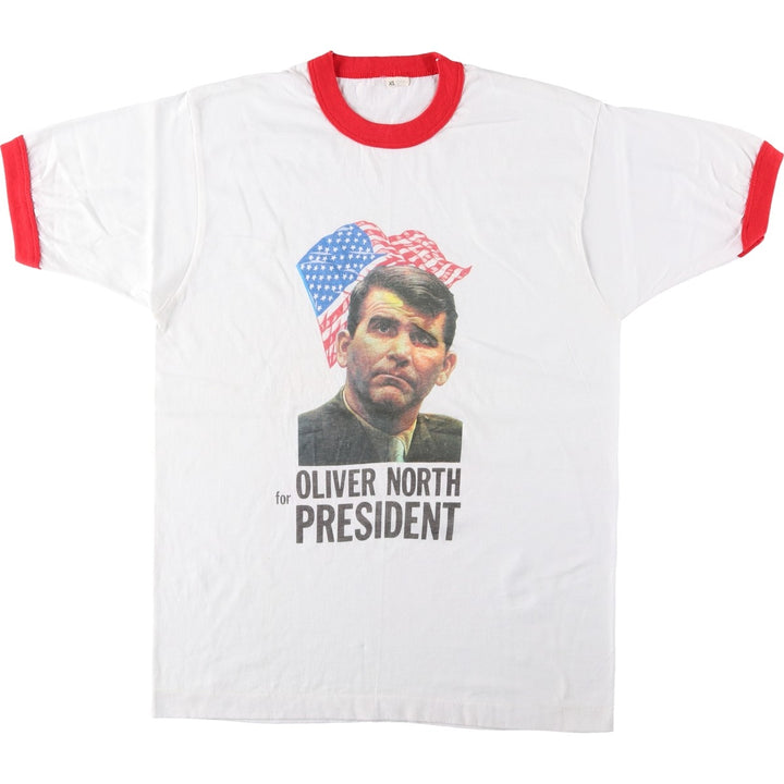 OLIVER NORTH Ringer T-Shirt, Made in USA, Men's XL (approx.), Vintage. cotton white type Vintage Second Hand