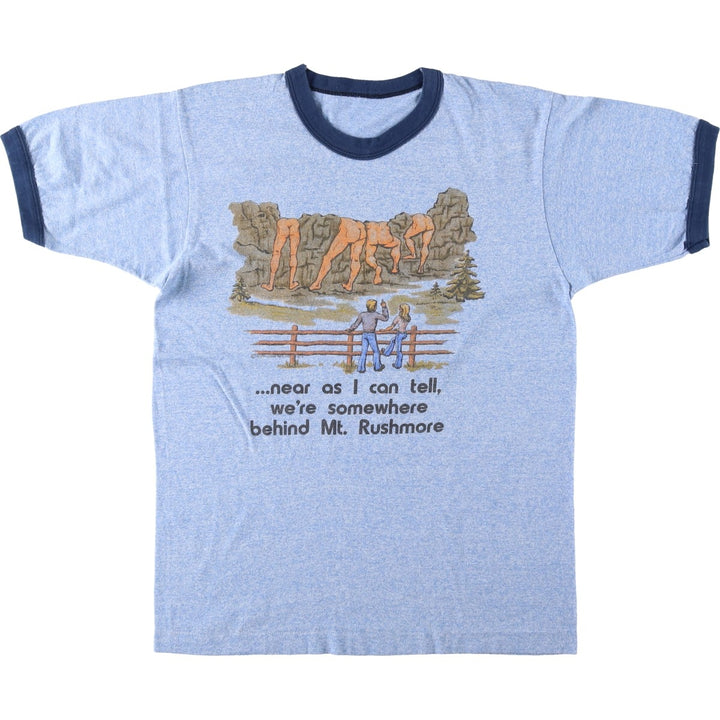Ringer T-shirt, Men's Size S (approx.), Vintage unclear blue type Vintage Second Hand