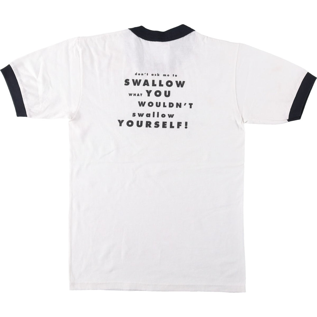 90'S Sofie Ringer T-Shirt, Made in USA, Men's Size S (Equivalent), Vintage polyester white type Vintage Second Hand
