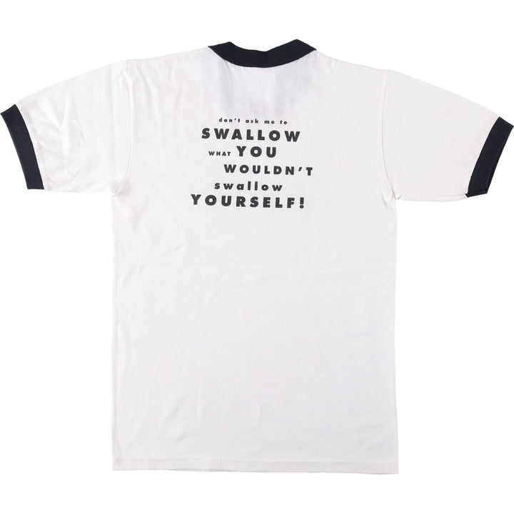 90'S Sofie Ringer T-Shirt, Made in USA, Men's Size S (Equivalent), Vintage polyester white type Vintage Second Hand