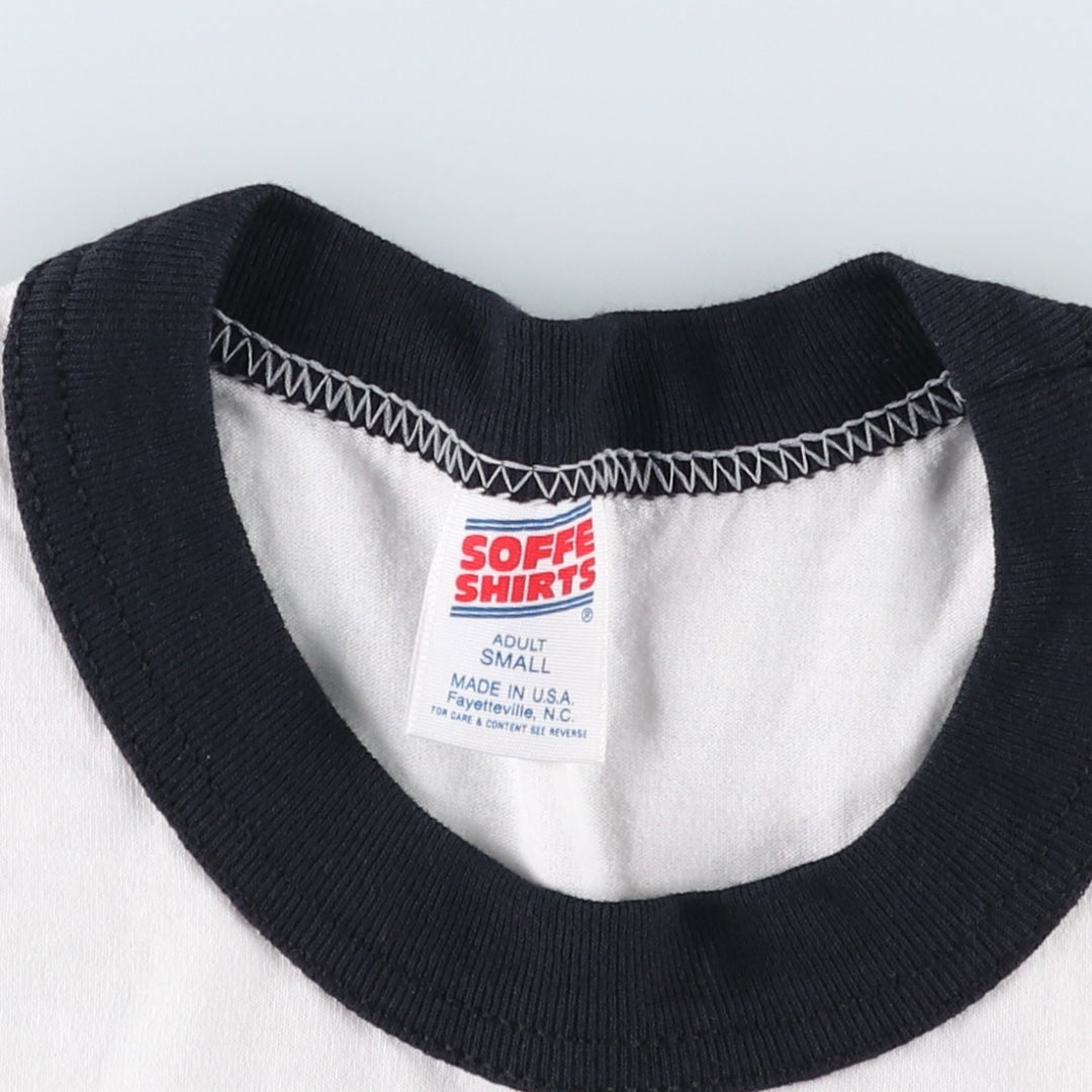 90'S Sofie Ringer T-Shirt, Made in USA, Men's Size S (Equivalent), Vintage polyester white type Vintage Second Hand