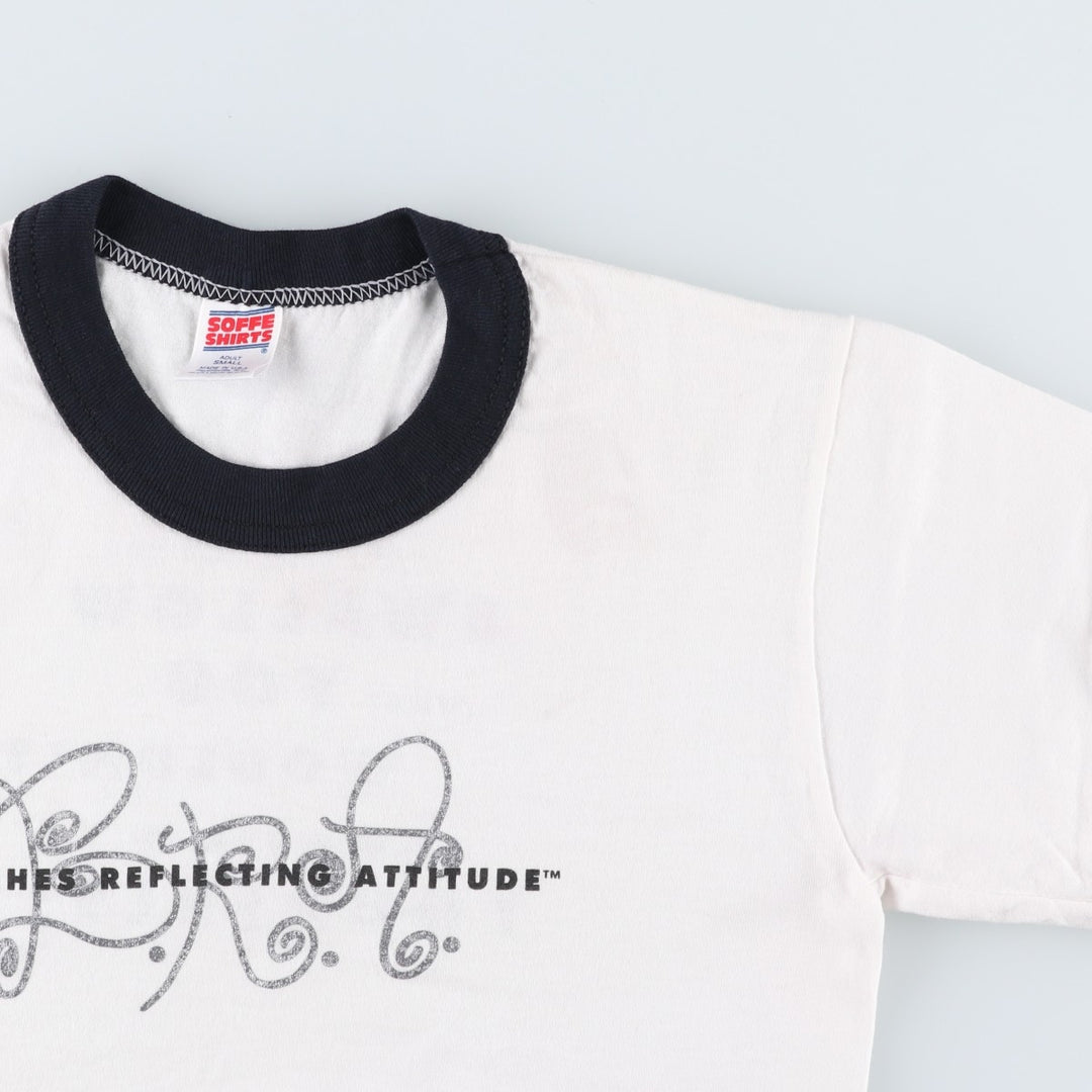 90'S Sofie Ringer T-Shirt, Made in USA, Men's Size S (Equivalent), Vintage polyester white type Vintage Second Hand