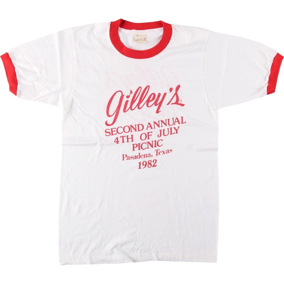 80'S Screen Stars Ringer T-Shirt, Made in USA, Men's Size M (approx.), Vintage cotton white type Vintage Second Hand
