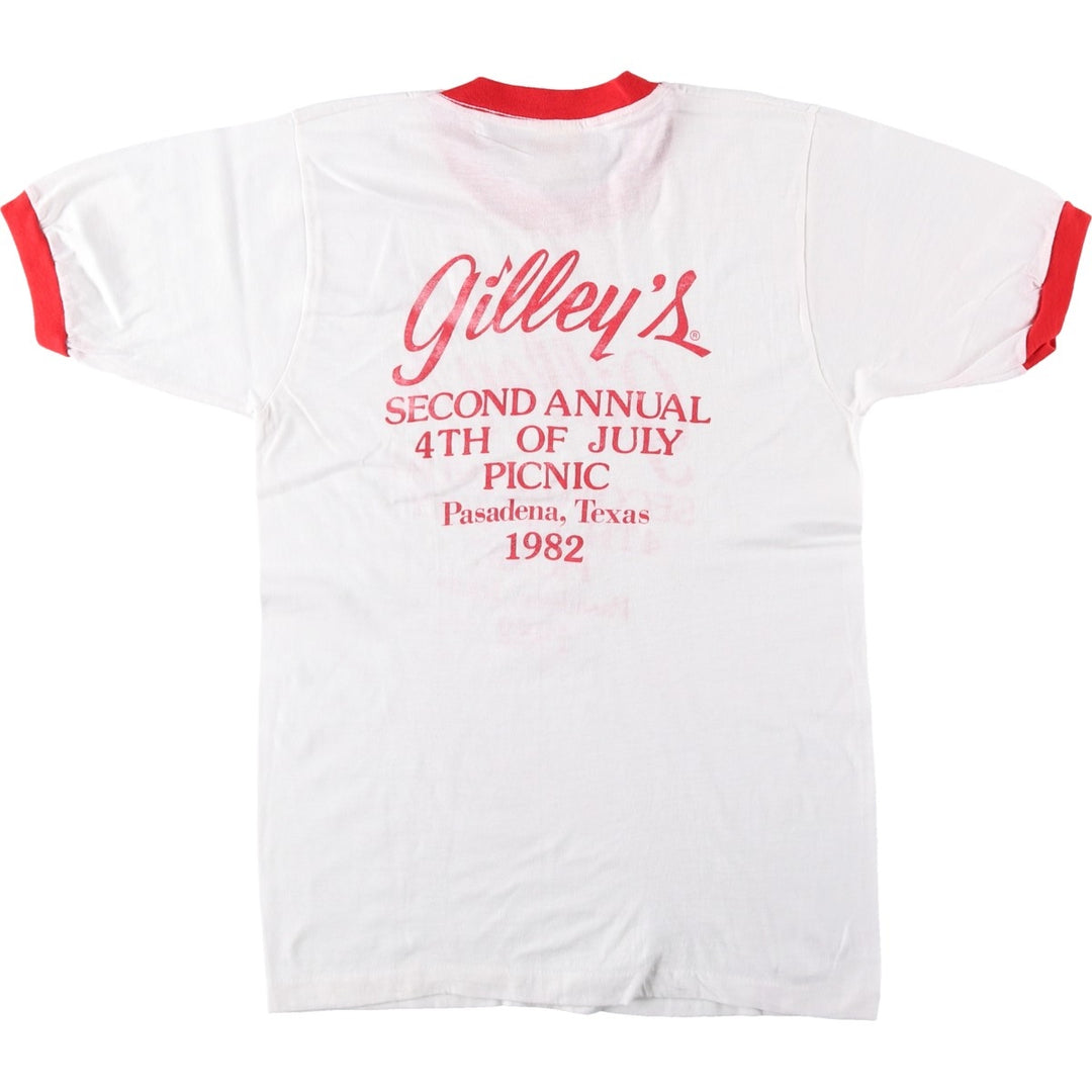 80'S Screen Stars Ringer T-Shirt, Made in USA, Men's Size M (approx.), Vintage cotton white type Vintage Second Hand