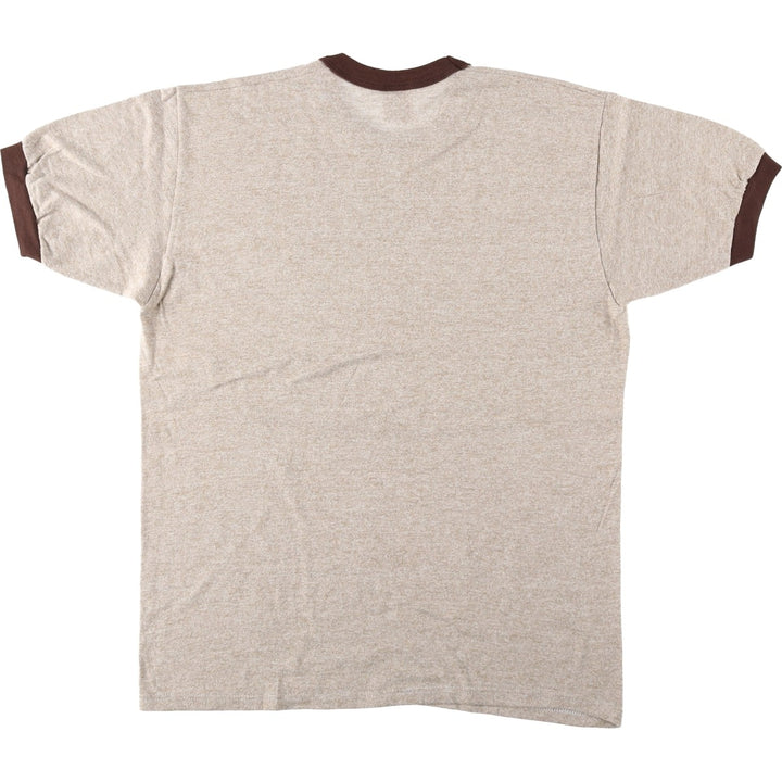 80s-90'S Jerzees Boy Scout Ringer T-Shirt, Made in USA, Men's Size L (Equivalent), Vintage polyester Beige type Vintage Second Hand