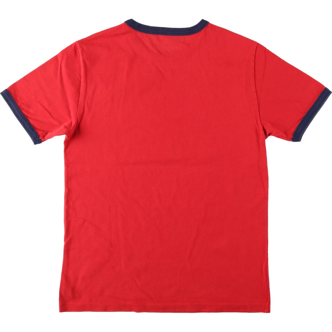 Ralph Lauren POLO RALPH LAUREN American flag pattern ringer t-shirt, women's size M (approx.) cotton red type Vintage Second Hand