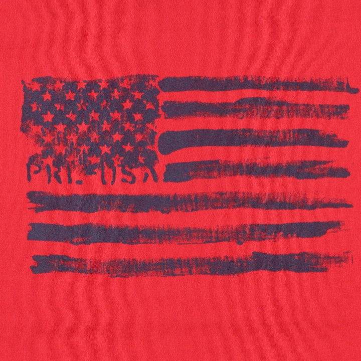 Ralph Lauren POLO RALPH LAUREN American flag pattern ringer t-shirt, women's size M (approx.) cotton red type Vintage Second Hand