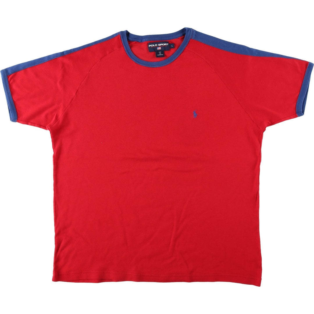 90'S Ralph Lauren POLO SPORT Ringer T-shirt, Men's Size L (approx.), Vintage cotton red type Vintage Second Hand